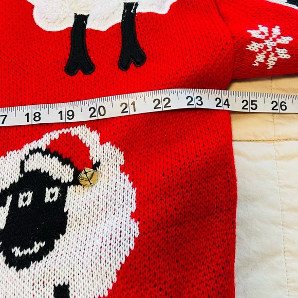 Christmas Cardigan Style Sweater Lamb Bells Ugly Sweater Size L NWT - Picture 9 of 10